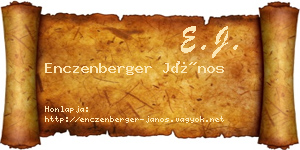 Enczenberger János névjegykártya